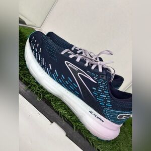 Brooks Glycerin GTS 20 Shoes Womens Size 12 Navy Blue Purple Running 1203701B499